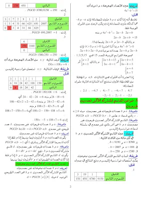 ملخص القسمة الإقليدية