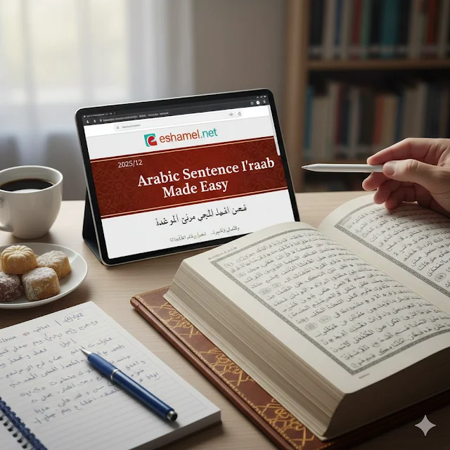 إعراب الجمل خطوة خطوة (أمثلة أساسية وتمارين تطبيقية).