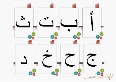 بطاقات تعليم الحروف للأطفال | منصة الشامل التعليمية