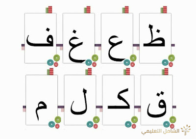 بطاقات تعليم الحروف للأطفال | منصة الشامل التعليمية