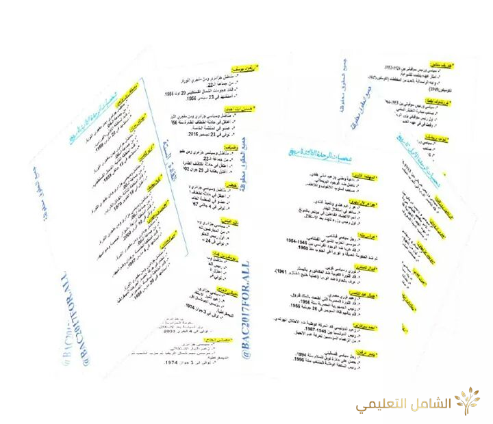 الشخصيات التاريخية لبكالوريا 2017 | منصة الشامل التعليمية