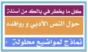 كل ما يخطر ببالك حول النص الأدبي و روافده
