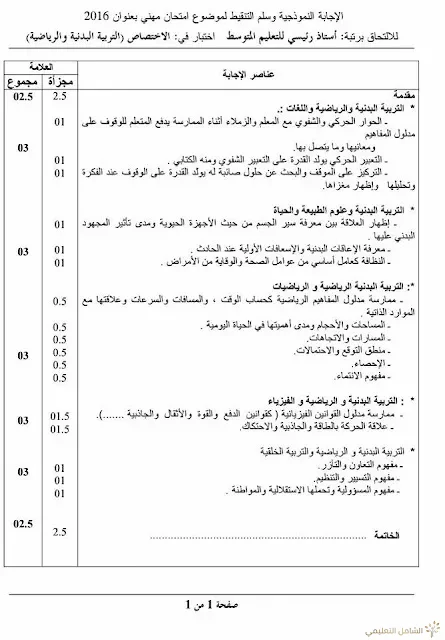 مواضيع مسابقة الالتحاق برتبة أستاذ رئيسي للتعليم المتوسط | منصة الشامل التعليمية