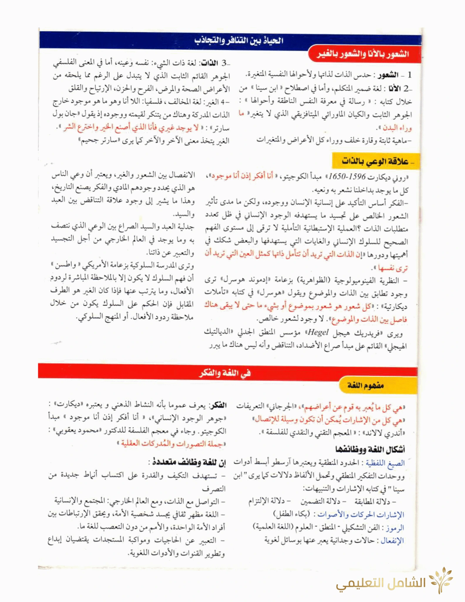 دروس الفلسفة ملخصة 3as bac clic | منصة الشامل التعليمية