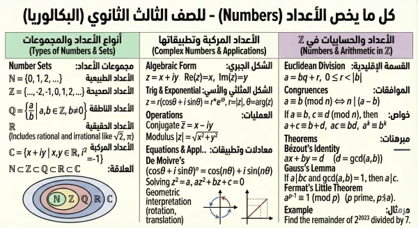 أروع ملخصات الرياضيات للبكالوريا والبيام 2026 (بطاقات تعليمية تفاعلية)
