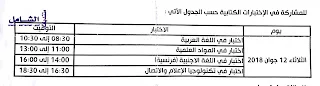 الاختبارات الكتابية لمسابقة توظيف الأساتذة بعنوان جوان 2018
