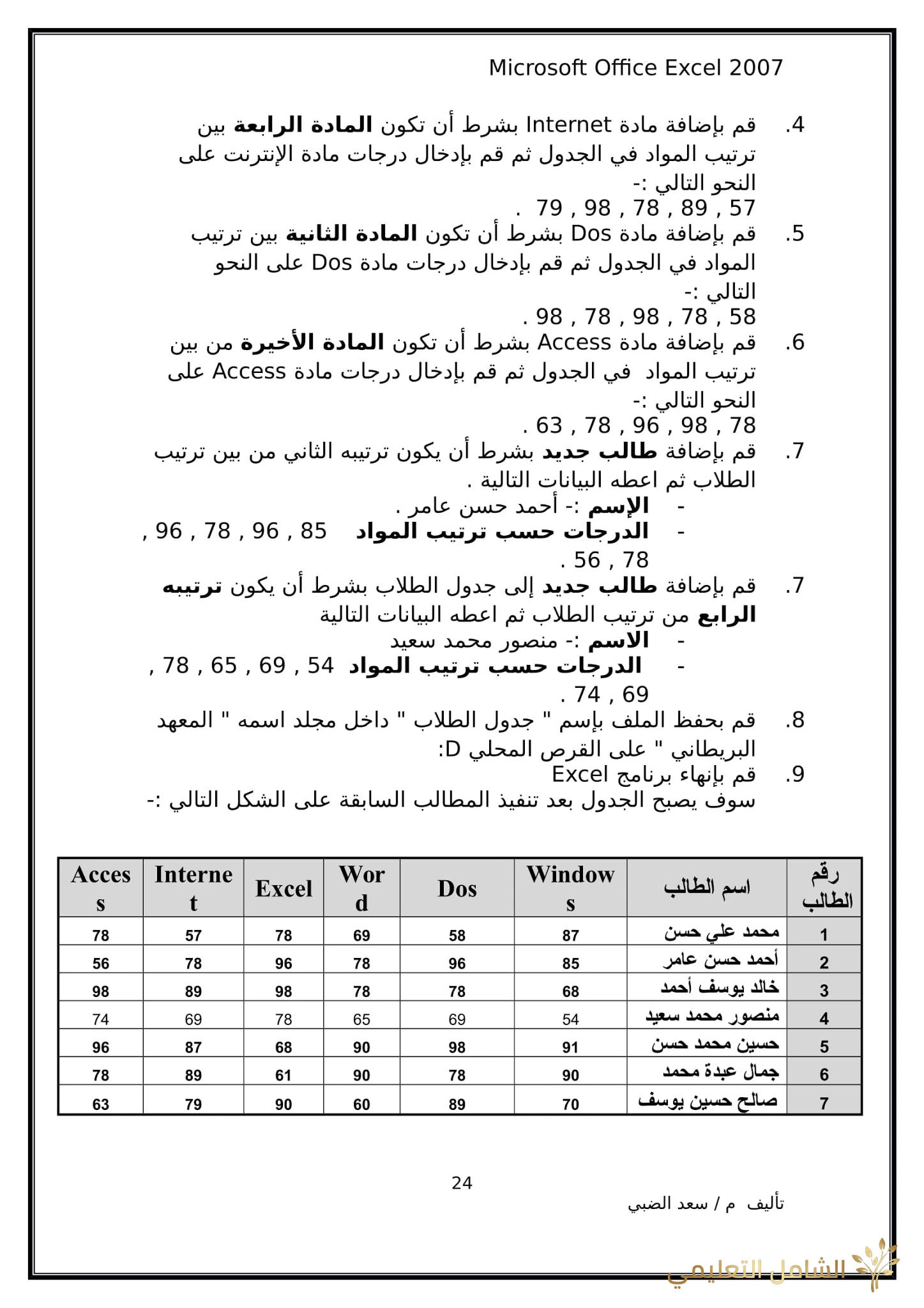 أساسيات برنامج اكسل Excel elebda3.net-5858-24.