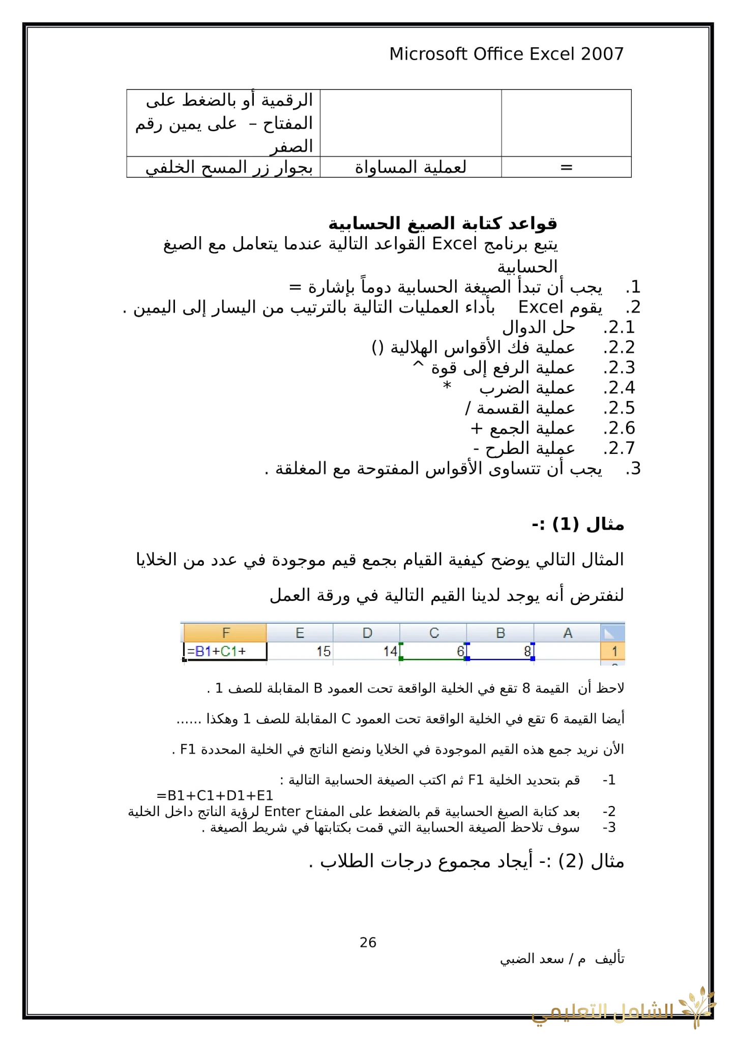 أساسيات برنامج اكسل Excel elebda3.net-5858-26.