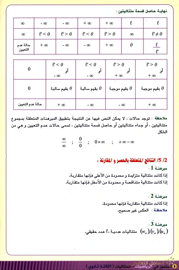 بطاقات رائعة حول المتتاليات 3AS | منصة الشامل التعليمية